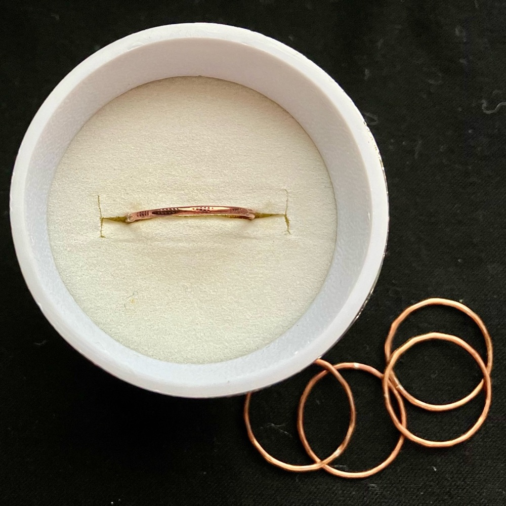 Set of 5 Copper Skinny Stacker Rings